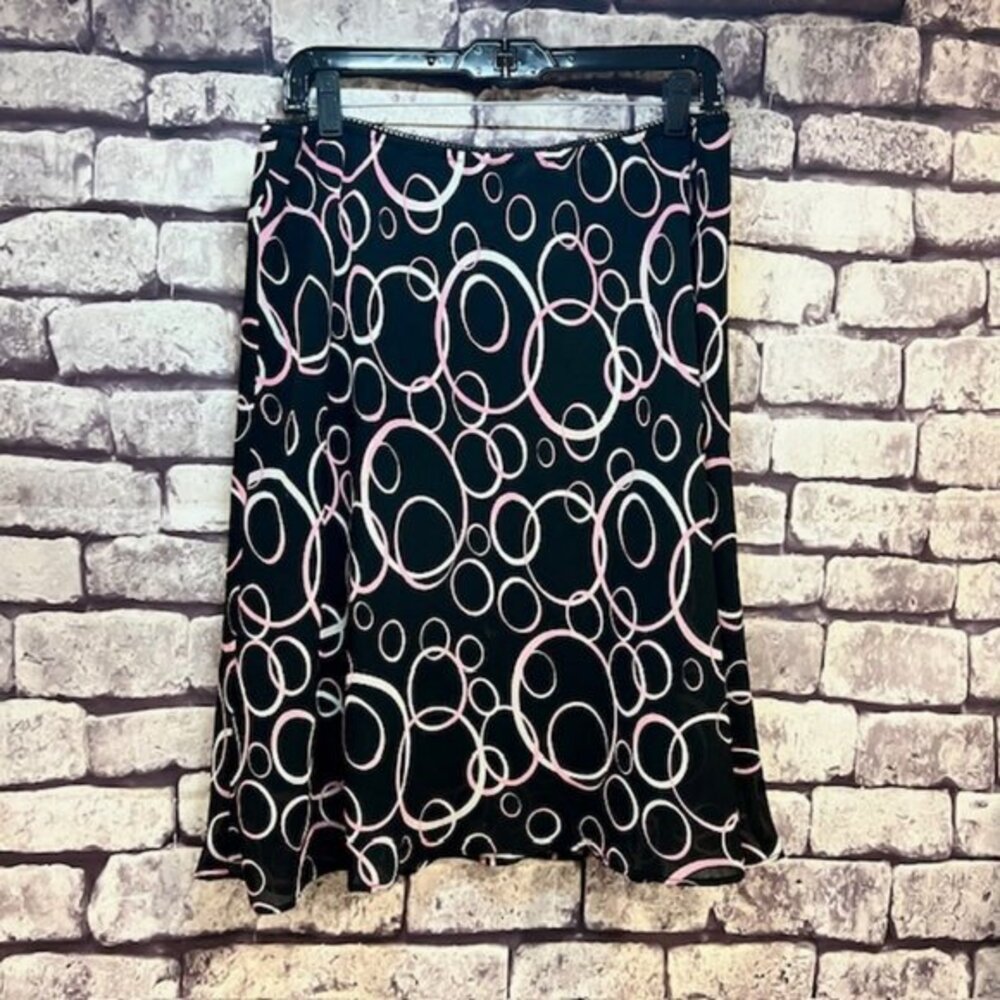 George Black, Pink & White Fully Lined Skirt Size 18